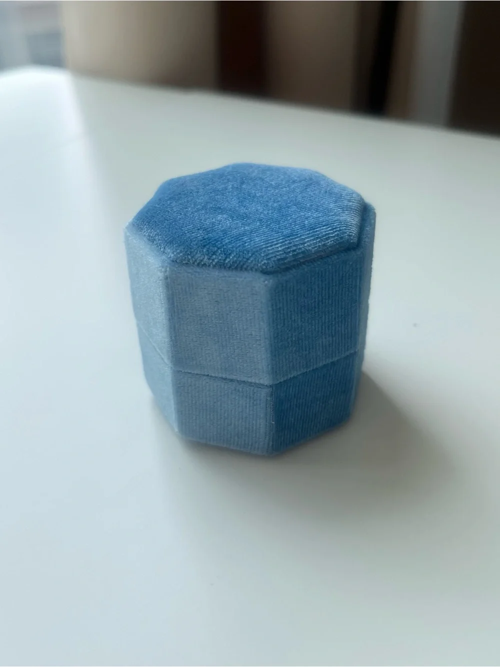 Blue Velvet Ring Box